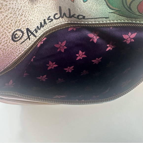 NEW - Anuschka Multi Compartment Hand Painted Large Leather Satchel - Henna Fl… - Picture 12 of 14